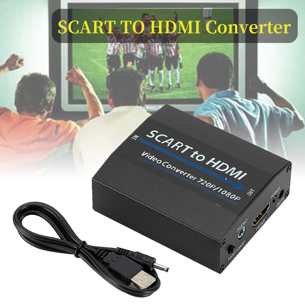 Конвертер SCART в HDMI блок адаптер для видео и аудио PAL NTSC видеопреобразователь