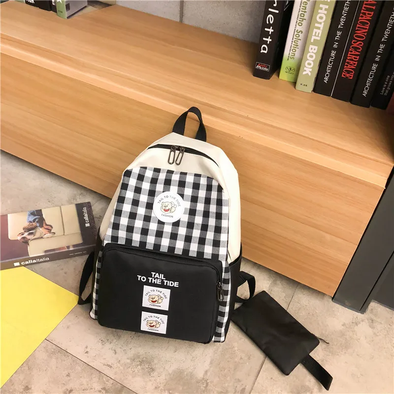 JIULIN рюкзак школьный-сумка через плечо Mochila для девочек-подростков женская мода - Цвет: Черный