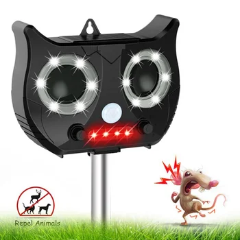 

Solar Powered Ultrasonic Pest Repeller Animal Pest Mouse Repeller PIR Sensor Garden Bird Cat Dog Fox Repellent Keep Animals Away