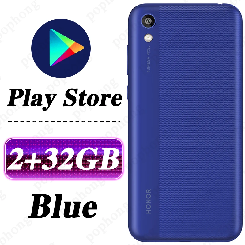 HONOR 8 play HONOR Play 8 MT6761 2 ГБ 32 ГБ четырехъядерный Y5 мобильный телефон 5,71 ''ips полный экран Android 9 разблокировка лица - Цвет: 2G 32G Blue