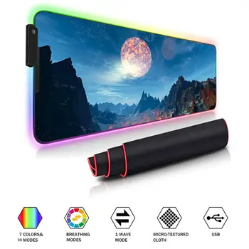 

80*30cm Gaming Mouse Pad Large Mouse Pad Big Computer Mousepad Colorful Led Backlight Surface Mouse Pad Keyboard Desk Mat