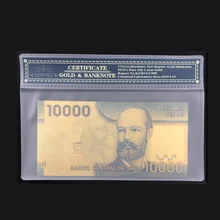 1 шт Цвет Чили банкнота 10000 песо с рамкой Золотая банкнота поддельные бумажные деньги для сувениров подарки