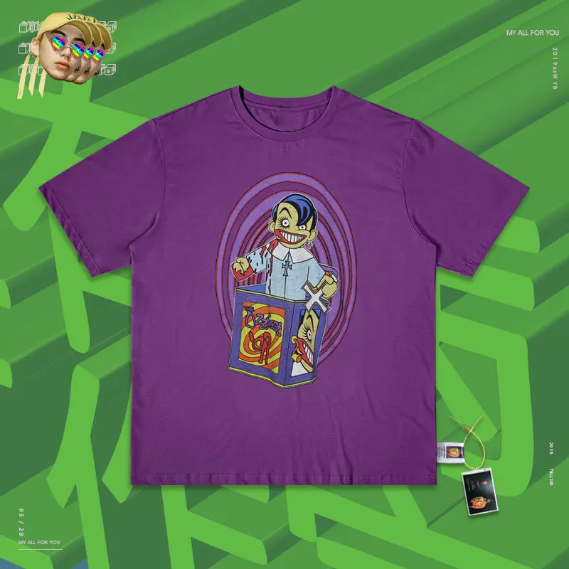 Inst рубашка прекрасный мультфильм ветер рука каракули Muppet кукла мальчик Су банд Чао печати короткий рукав женщина