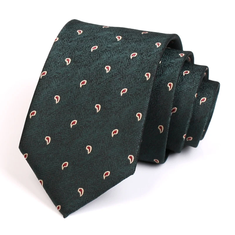 

2020 New 7CM Green Tie Gentleman Business Ties High Quality Fashion Formal Tie For Men Business Suit Work Necktie With Gift Box