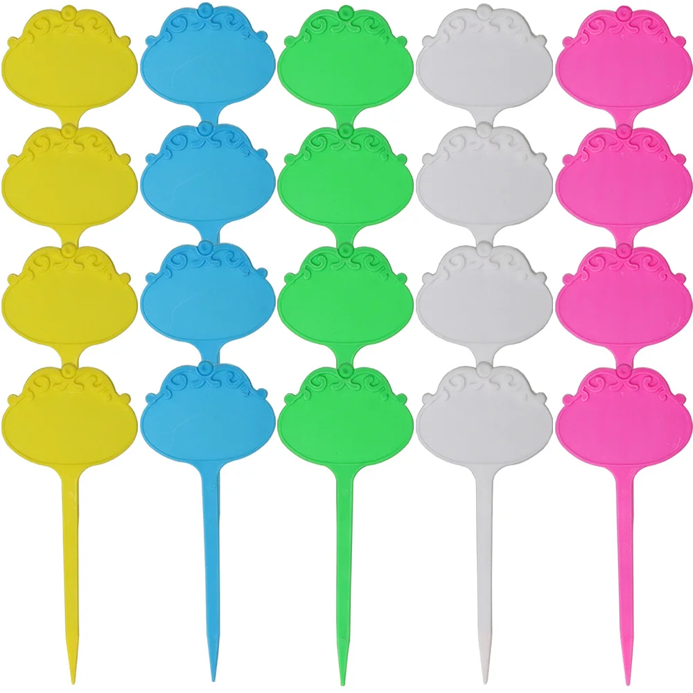 

10PCS 5 Colors Plastic Stakes Thickened Waterproof Flower Types Plant T Tag Markers Garden Nursery Lables Re-Usable Signs