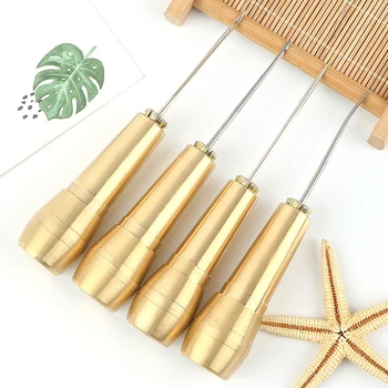 

4Pcs Needles Hand Stitcher Kit Tools Canvas Leather Sewing Awl For Shoes Repair Canvas Leather Tent Leather Craft Kit