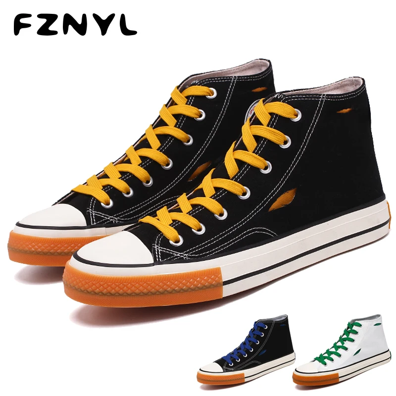 

FZNYL Youth Canvas Shoes Men's High Top Casual Lace-up Skateboard Sneaker School Fashion Wild Classic Comfortable Board Footwear