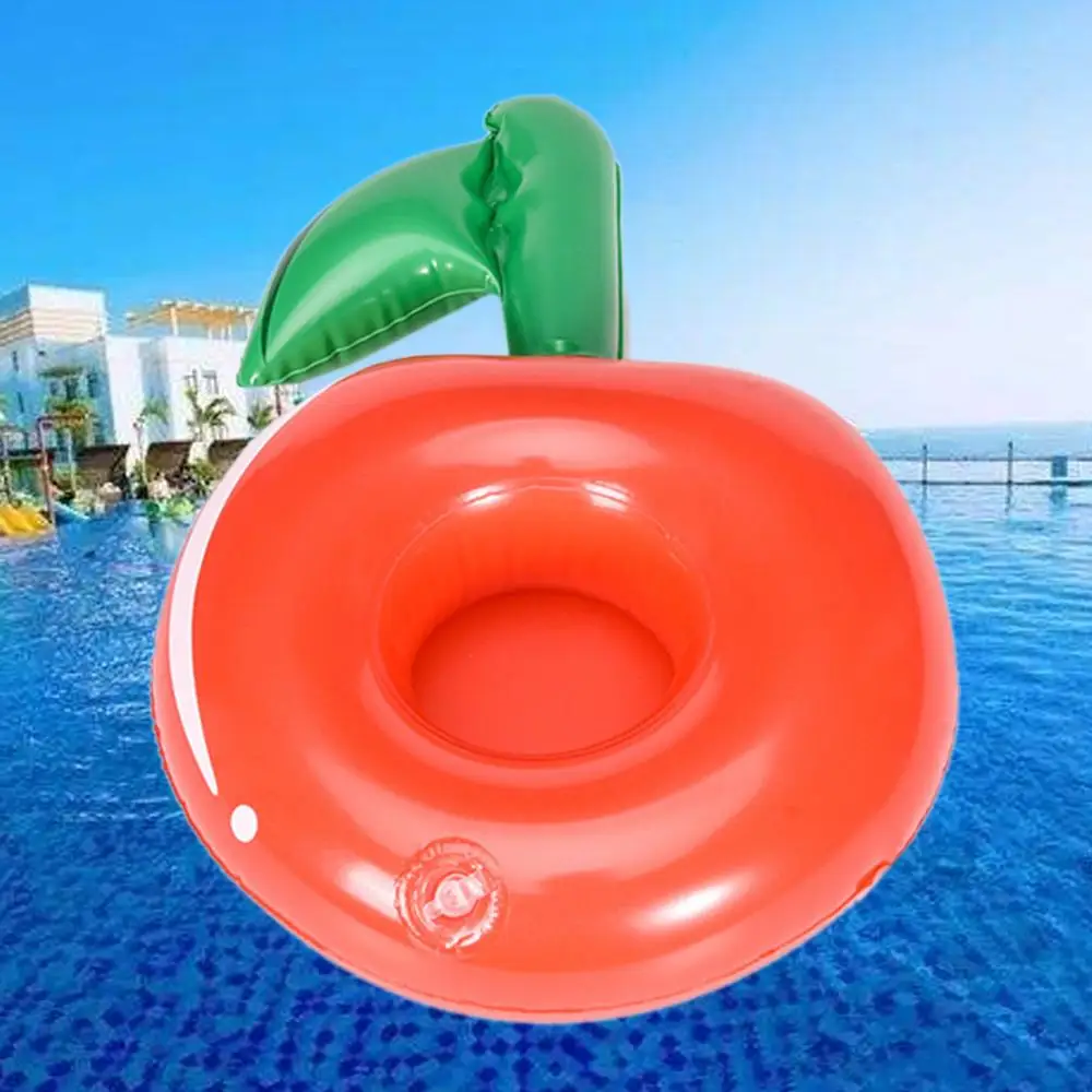 Cute Drink Bottle Seat Cherry Cup Holder Kids Water Beach Toy Floating Inflatable Coasters