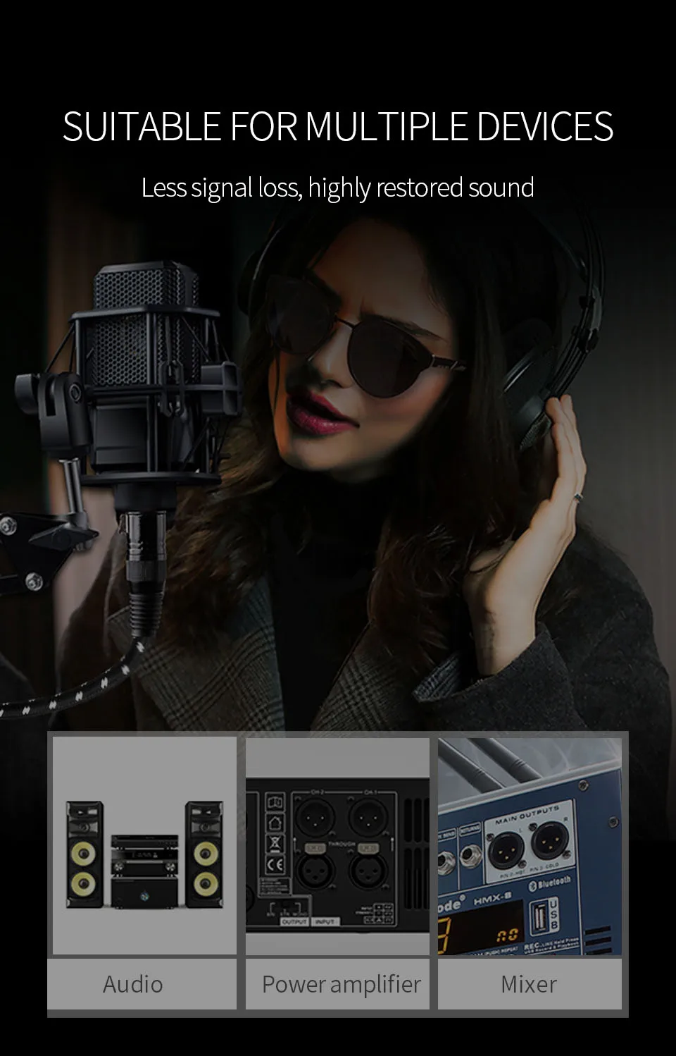 de áudio 2rca para 2xlr macho banhado a ouro plug ofc estéreo cabo