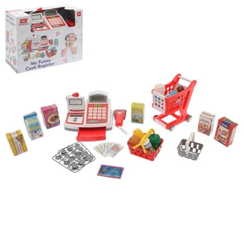 

Cashier with cart and basket "Supermarket", light and sound effects