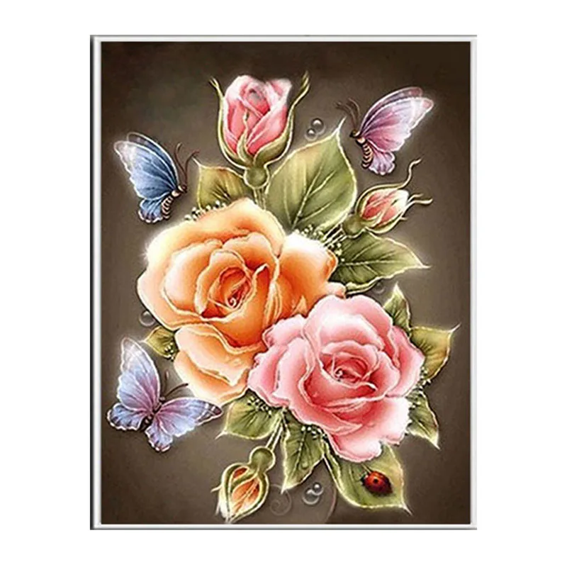 

Youran DIY Full Drill Diamond Embroidery Beautiful Flower Painiting Living Room Restaurant Wall Art Home Decor Mosaic Making