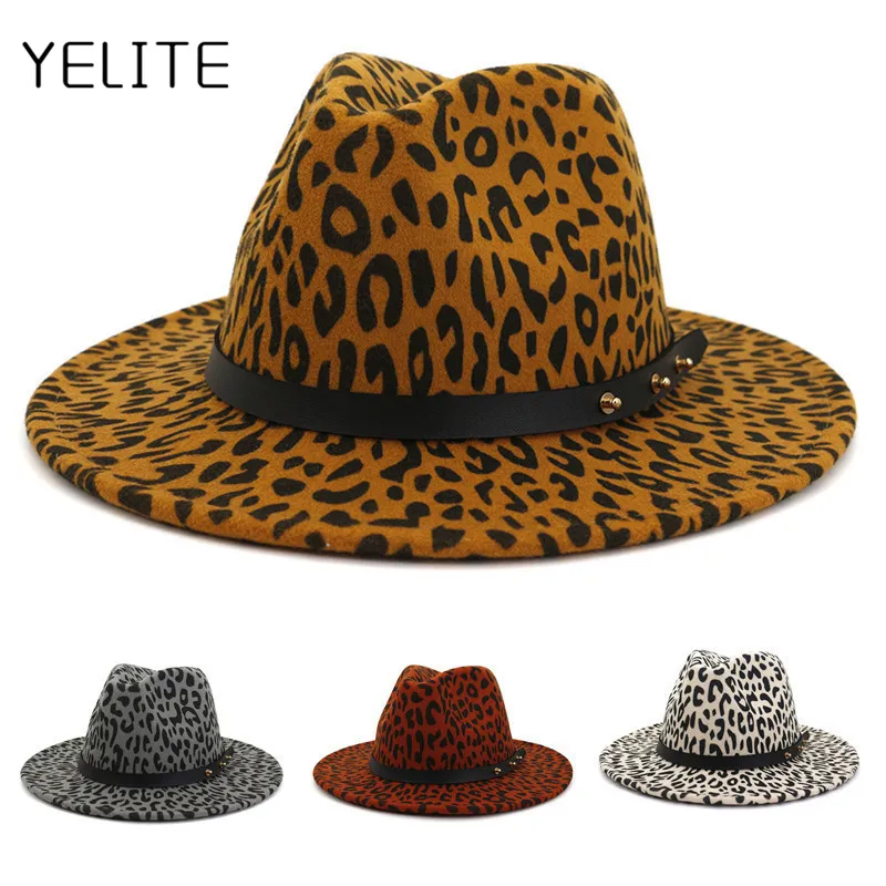 

YELITE Beige Korean version of autumn and winter leopard fisherman hat double-sided wearing sun hat cap wild literary hat female
