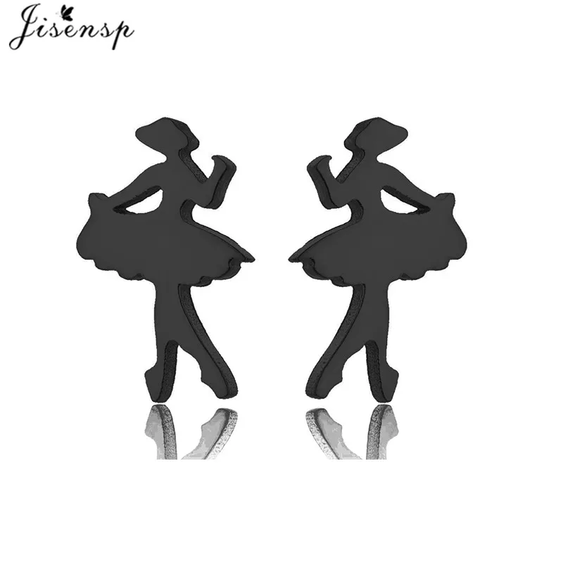 Mini Stainless Steel Earings Fashion Jewelry Small Animal Ear Studs Punk Cross Star Dragon Ballet Stud Earrings Pendientes Gifts