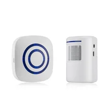 Hot 3C-Door Chime,Wireless Business Door Motion Sensor Detector Smart Visitor doorbell Home Security Driveway Alarm with 1 Plug