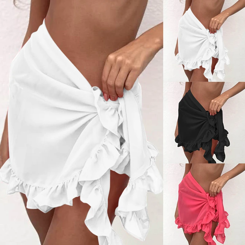 Sfit женская Пляжная накидка шифоновая пляжная одежда короткое купальное платье