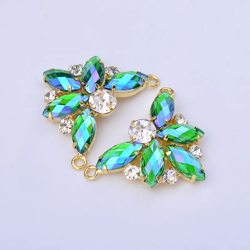 JUNAO-2pc-30-40mm-Sewing-Blue-AB-Flowers-Rhinestone-Gold-Metal-Claw-Crystal-Stones-Glass-Beads (2)