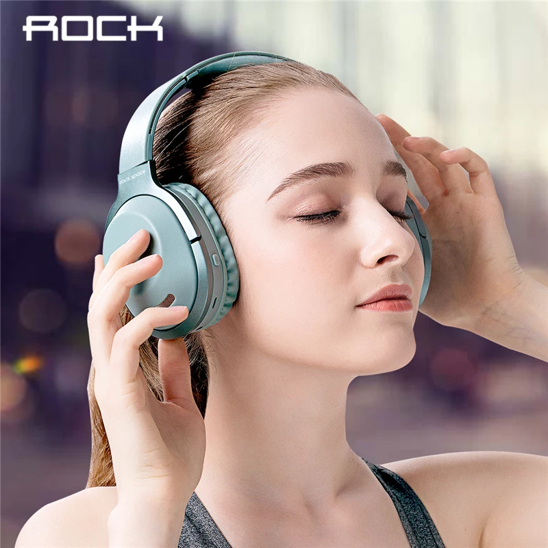 

ROCK HIFI Stereo Bluetooth Earphones Foldable Headphone For Mobile Xiaomi iPhone Sumsamg Tablet Music FM Headset With Mic