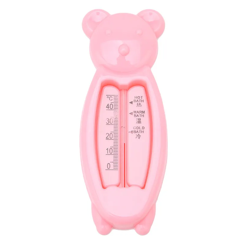 Мультяшный плавающий термометр с милым медведем, Детский термометр для ванны, пластиковый термометр с датчиком воды - Цвет: Pink