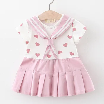 

Baby Princess Dresses New Summer Newborn Baby Girls Casual Dress Print Heart Princess Costume Toddler Girl Bow-knot Baby Clothes