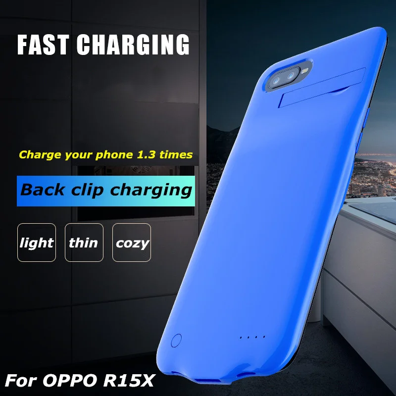 6000 мА/ч ультра тонкий чехол для быстрой зарядки батареи для OPPO K1 R15X кронштейн внешний резервный чехол для батареи Внешний аккумулятор для OPPO R15X K1