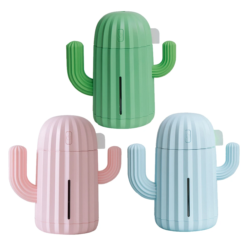 340ML USB Ultrasonic Air Humidifier Cactus Timing Aromatherapy Essential Oil Diffuser Aroma Mist Maker Fogger Mini with light