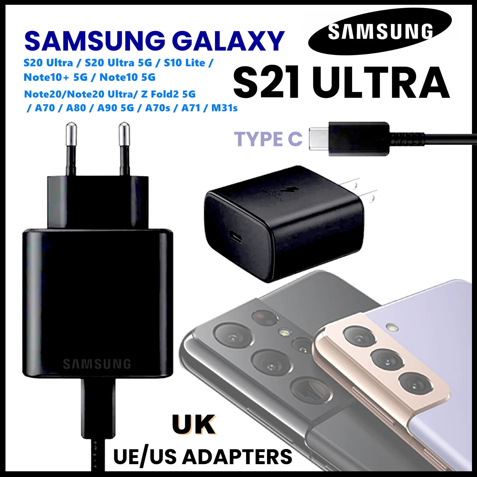 Samsung Galaxy S20 Ultra Fast Charger 45w | Samsung Galaxy S22 Ultra Fast  Charger - Mobile Phone Chargers - Aliexpress