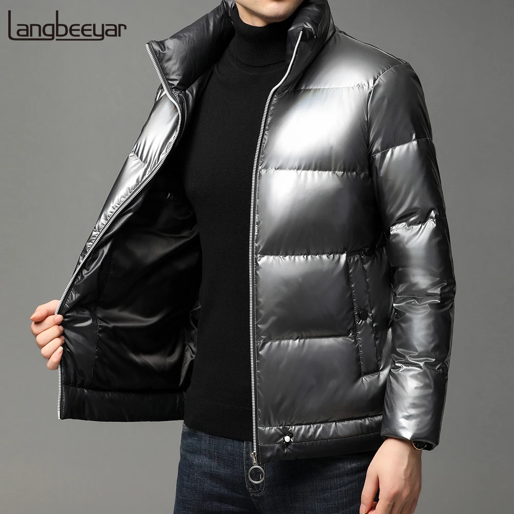 

2020 Brand Casual Fashion Men 90% Duck Down Jacket Winter New Parka Windbreaker Puffer Jacket Shiny Bubble Coats Mens Clothing