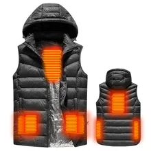 Куртка с подогревом USB, теплая, безопасная, интеллектуальная, осенняя и зимняя, жилет с капюшоном, с подогревом, без рукавов, жилет, мотоциклетная куртка