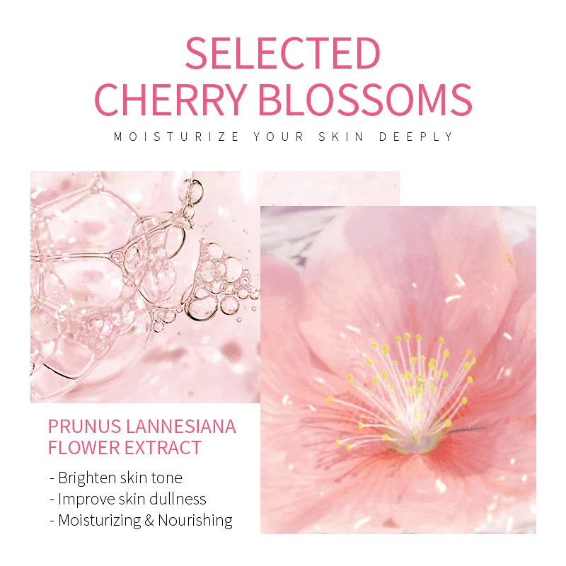 LAlKOU Japan Sakura Gentle Cleansing Facial Cleanser Shrink Pores Deep Clean Oil Control Remove Blackhead Moisturizing Skin Care 3
