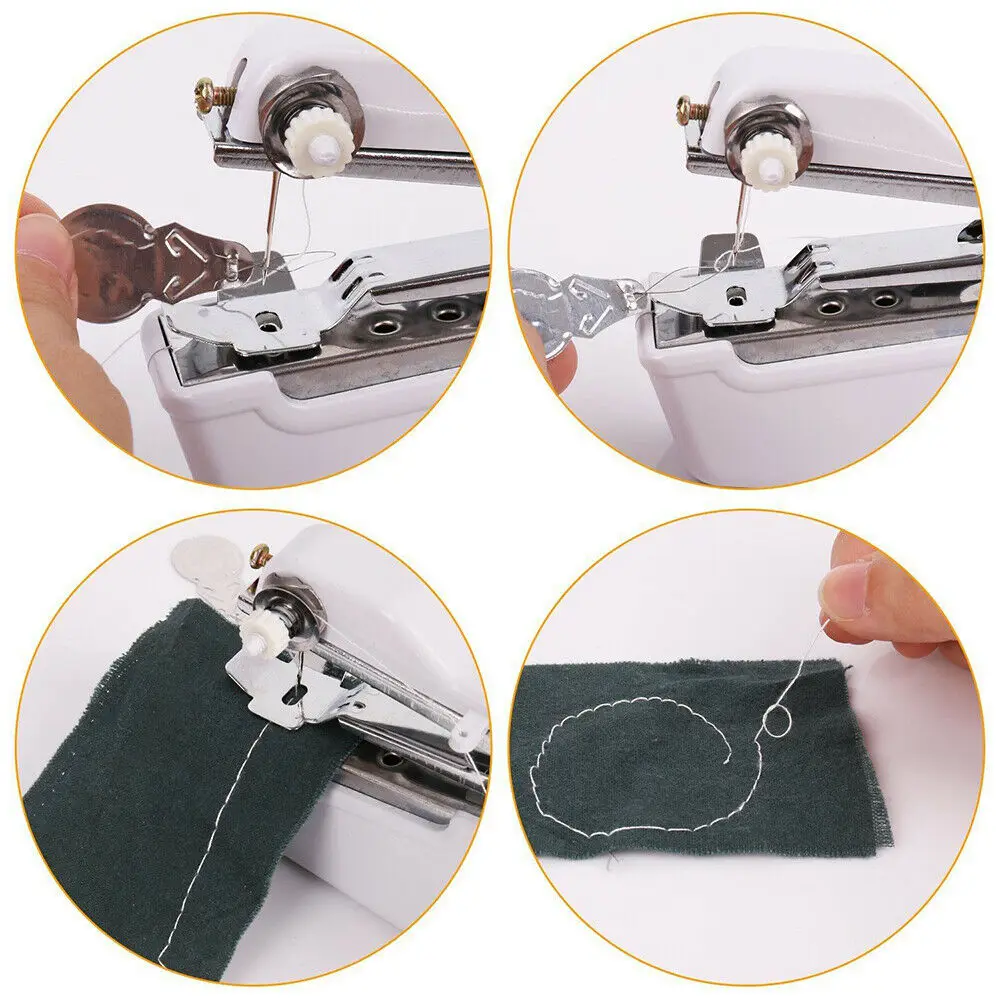 Portable Mini Hand Sewing Machine Quick Handy Sew Needlework Clothes  Fabrics Household Electric Sewing Machine GYH - AliExpress
