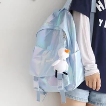 Colorful pearl light light light waterproof schoolbag Korean version original home ulzzang double shoulder bag Female College