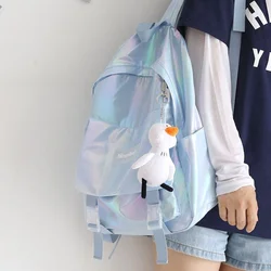 Colorful pearl light light light waterproof schoolbag Korean version original home ulzzang double shoulder bag Female College