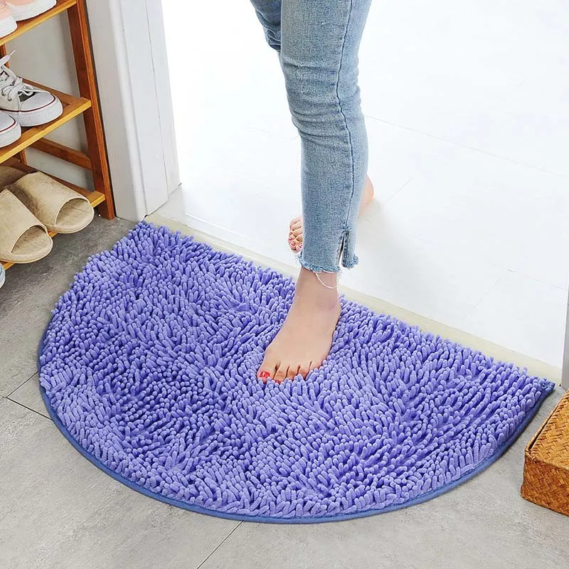 

Door Mat Entrance Kitchen Rugs Half Round Carpet For Home Living Bath Room Hallway Water Absorption Circle Decoration 50*80cm/pc