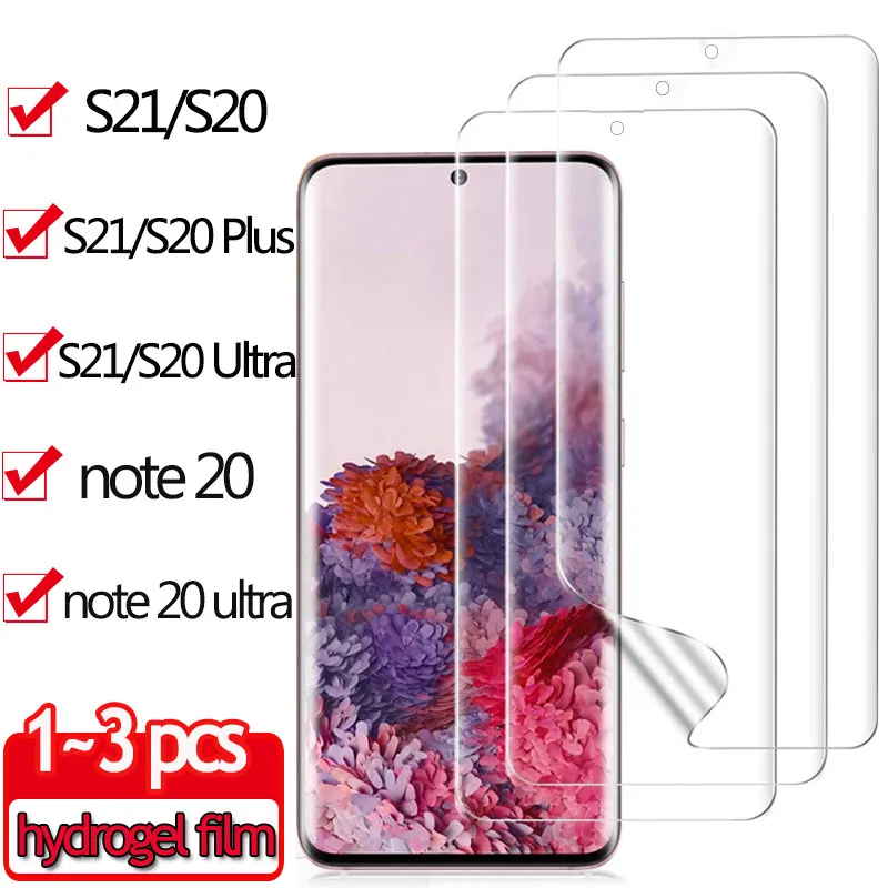 1 ~ 3 pièces, galaxy s21 Film Hydrogel samsung note20 ultra verre trempé  pour Samsung S21 PLus protection écran S 20 + Film souple ultra protection