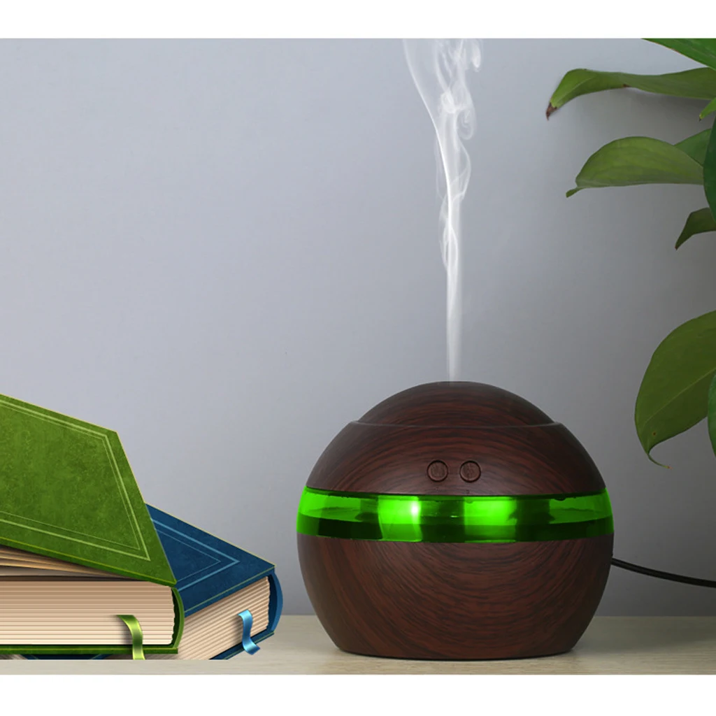 Colorful Wooden LED Ultrasonic Aroma Humidifier Diffuser Car Air Purifier For Bedroom Living Room Bathroom Electric Humidifier