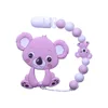Joepada Baby Teething Necklace lovely Koala Owl Horse Cookies Baby Teether Molar Toy Gift Raccoon Food Grade Silicone Beads 2