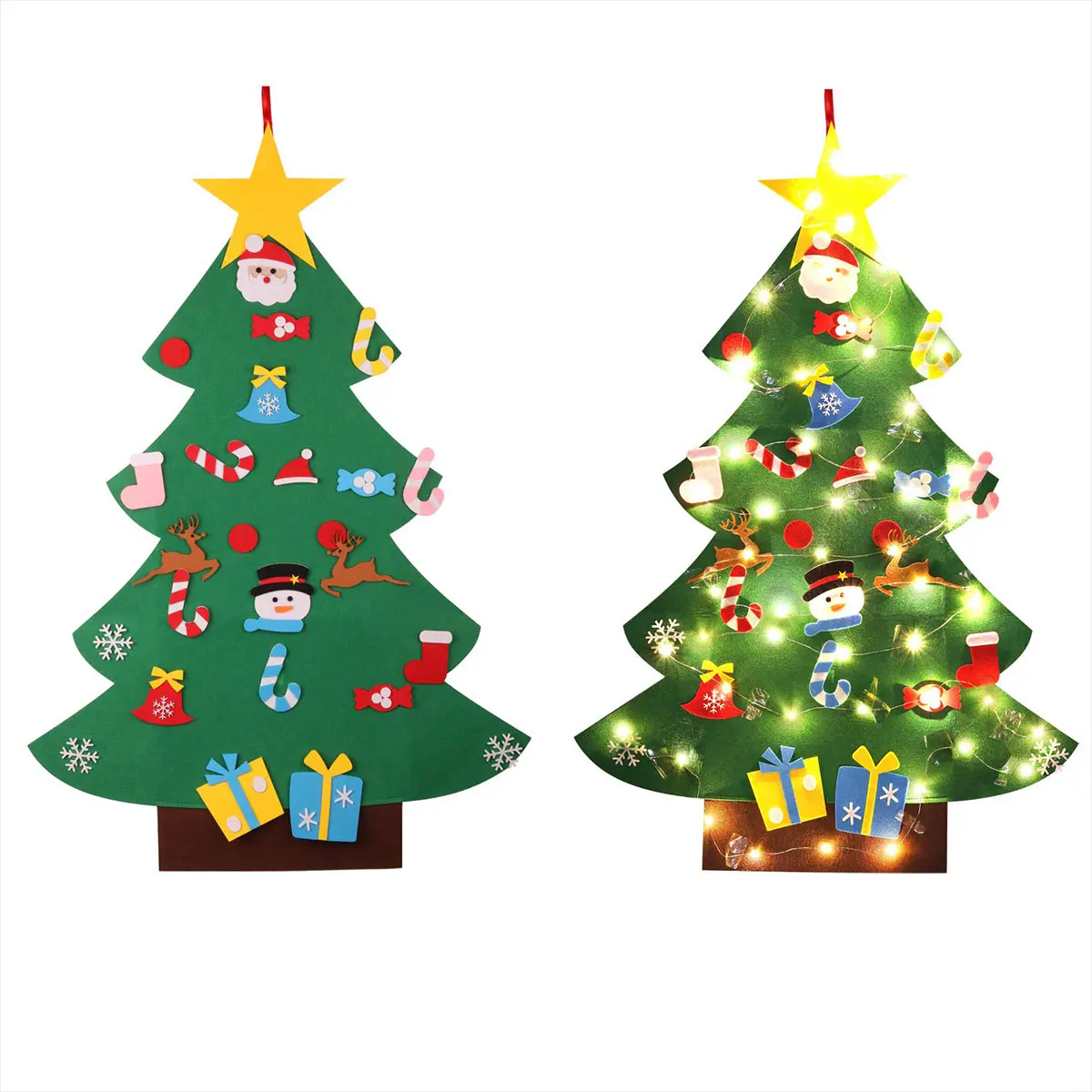DIY Felt Christmas Tree decorations Pendants Wall Hanging Decoration Stickers Ornaments Children Gift Home Christmas Decoration