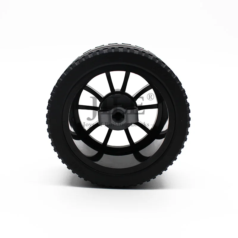 Technic колесо 62,3 мм D. x 42 мм Technic Racing большой с черной шиной 81,6x44 ZR Technic прямой протектор(23800/23799) 911