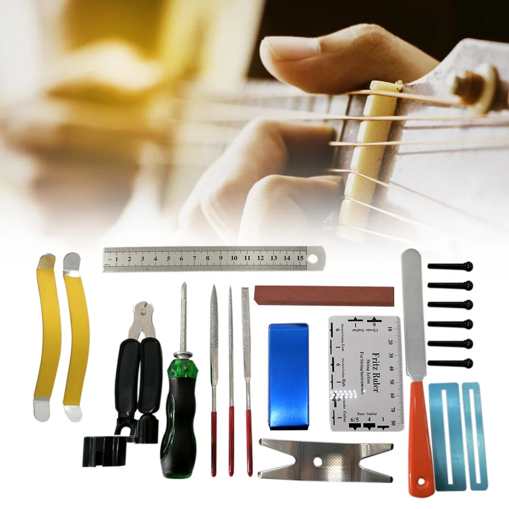 22PCS Electric Guitar Repair Kit Maintenance Cleaning Tool Polishing