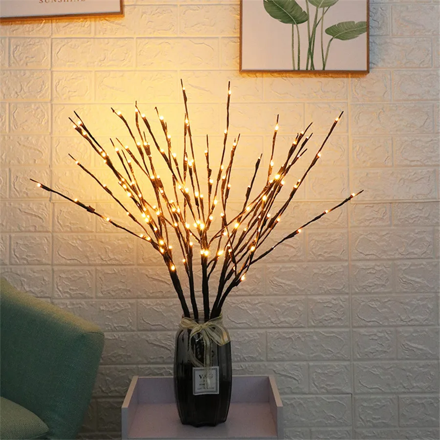 Luz para Casa Iluminado Flores Ramo Luz Artificial Phalaenopsis Salgueiro Decoração Romântica 20leds 73cm 15 Lâmpadas com 20leds 73cm, luz artificial de