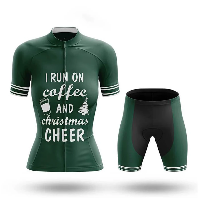 

2022 Coffee And Christmas Women's Cycling Kit Professional Cycling Clothing Quick Dry Summer Short-Sleeved Cycling Shirt