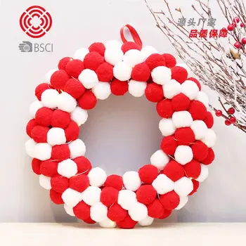 

Christmas Garlands felt ball garlands pendants Wreath Garland Hanging Pendant Christmas Decoration For Home Wall Door Decor