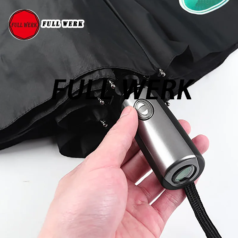 1pc Black Waterproof Cloth Automatic Folding Umbrella Customized for Land Rover Defender Car Interior Accessories