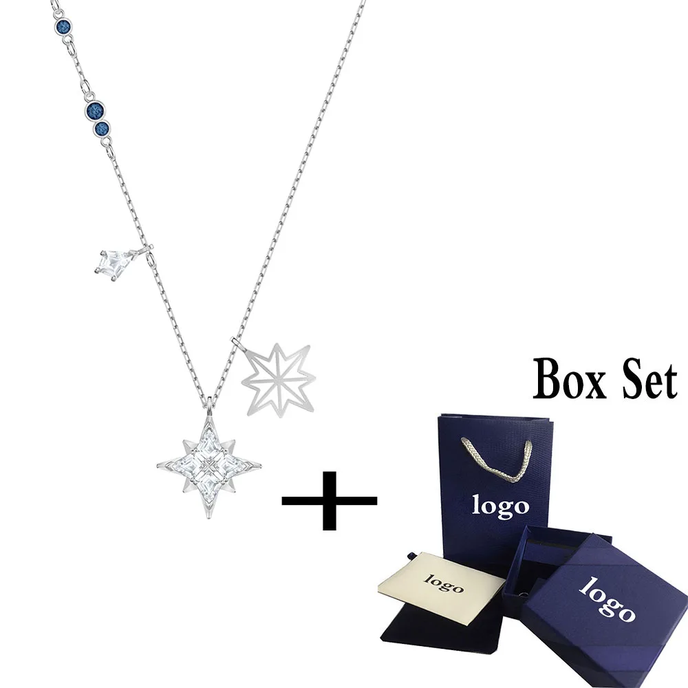 

SWA 2019 New SWA SYMBOLIC STAR Pendant European Fashion Style Shiny Fresh Star Pattern Crystal Female Clavicle Necklace Gift