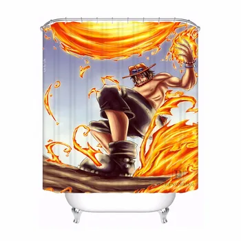 

Custom One Piece Pirate Warriors Waterproof Bathroom Acceptable Shower Curtain Polyester Fabric Bathroom Curtain #180318-22