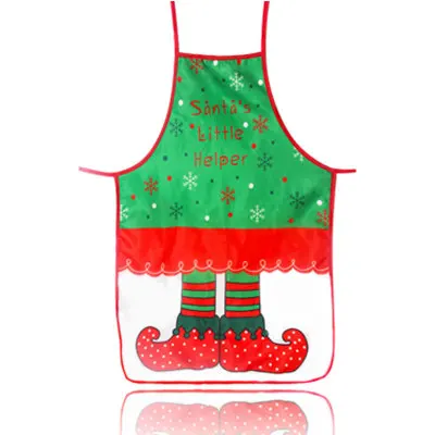 1Pcs Red Christmas Apron Pinafore Cotton Linen Aprons 50*70cm Adult Bibs Home Kitchen Cooking Baking Cleaning Accessories - Цвет: 2