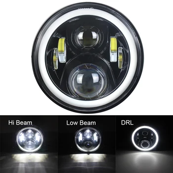 

7inch Motorcycle Halo DRL LED Round Headlights High Low Beam for Honda CB400 CB500 CB1300 Hornet 250 600 900 VTEC VTR250