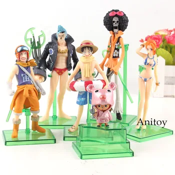 

One Piece Strong World Figure Luffy Nami Chopper Usopp Franky Brook Swimsuit Ver. PVC One Piece Figure Toys Doll Gift 6pcs/set