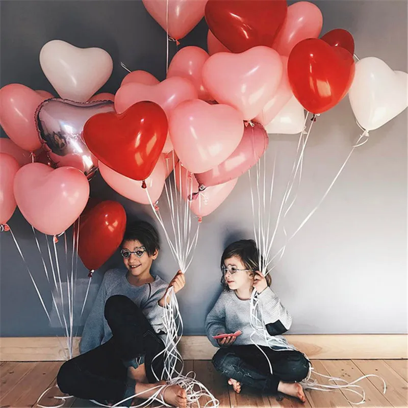 DCM 1/5/10 шт 12 дюймов латексные воздушные шары в форме сердца надувной Свадебные украшения День рождения воздушные шары@ 1