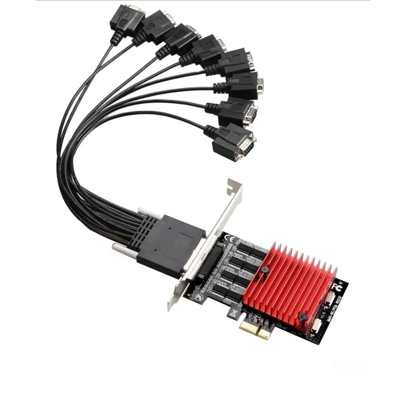 8 портов PCIE к DB9 RS232 последовательный порт к PCIE riser Card последовательный контроллер карты PCI-E Express удлинитель адаптер конвертер
